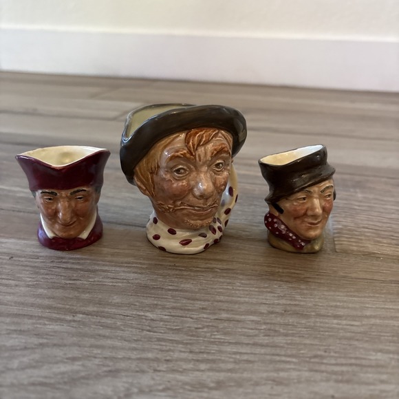 England Lancaster Other - 3 Miniature Toby‎ Mugs- Sandland England - Lancaster, Hand Painted